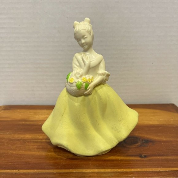 Vintage Avon "Cotillion" Girl w/ Flower Basket Cologne Bottle / 5 5/8" H Empty - Picture 8 of 8